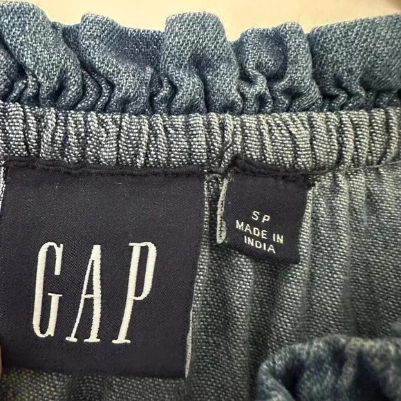 GAP Puff Sleeve Denim Dress with Washwell Smocked Waist Boho Prairie Size Small - Picture 5 of 12